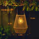 KagoLing Solar Lanterns for Outdoors, 1 Pieces Solar Lamps for Outdoors Hanging/Standing Hand-Knitted Solar Lamps for Patio Garden Courtyard Balcony