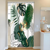 Shower Curtain 120x180cm Tropical Jungle Palm Leaves Waterproof Anti-Mould – Green