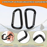 Hammock Suspension Straps 2-Pack with Hook Carabiners for Trees Camping – Black