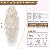 Ponytail Hairpiece Extensions Clip-in Synthetic – Platinum Blonde