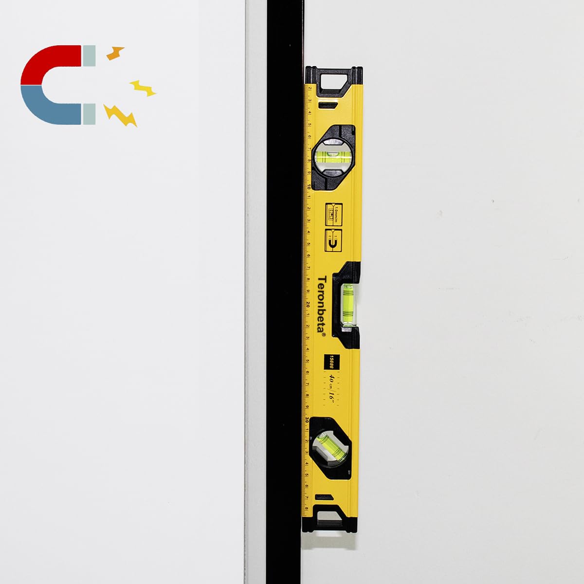Teronbeta Spirit Level 40cm Magnetic Aluminium with 3 Vials – 0°/45°/90°