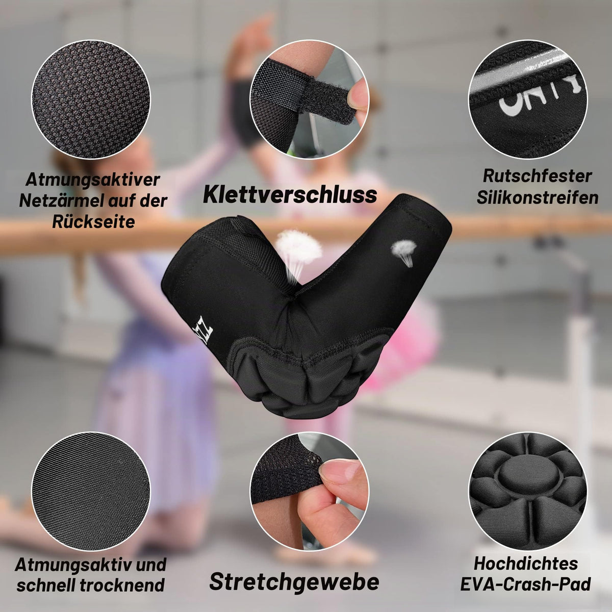 Kids Knee & Elbow Protective Pads Thick Padded Breathable Lightweight