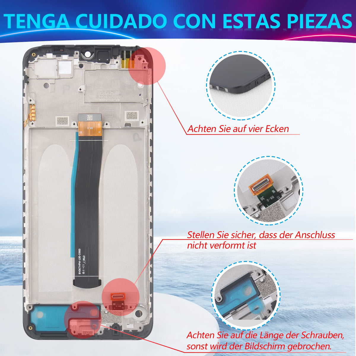 Display LCD cu touchscreen și ramă cu scule pentru Xiaomi Redmi 10C RongZy 6.71 inch – Negru