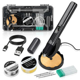 Cordless Soldering Iron 75W USB-C Rechargeable 150–480°C LED Display Auto Sleep – With Dock