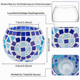 Suporturi de lumânări din sticlă mozaic set de creatie DIY, 2 bucăți – Multicolor