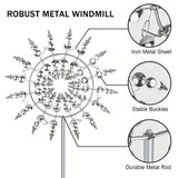 3D Kinetic Metal Windmill Garden Sculpture Decorative Patio Lawn Ornament