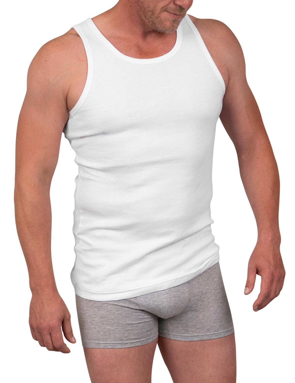 5-Pack Men's Cotton Undershirts Sleeveless High-Quality – White M