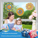 Kit pictură cu diamante mandala stickere de geam prismă curcubeu, set 4 bucăți
