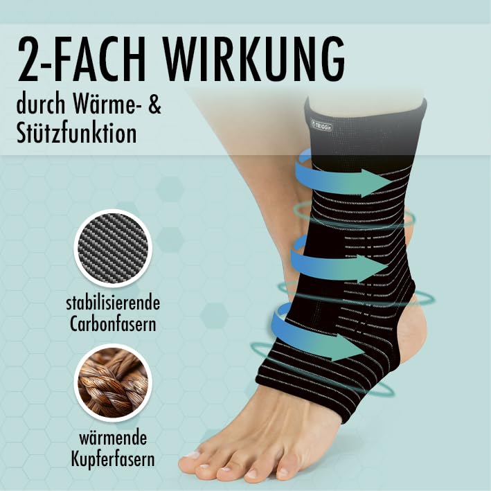 Ankle Strap Copper & Carbon Fibre Comfortable Fit for Everyday Wear