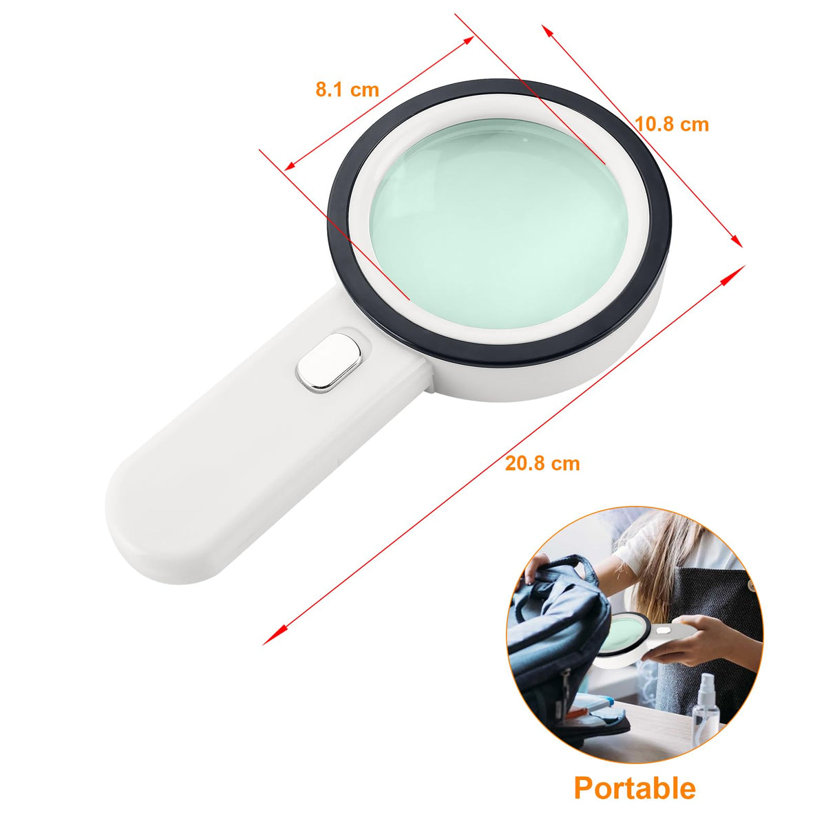 LED Handheld Magnifier with Light 30x for Reading & Inspection – 30x