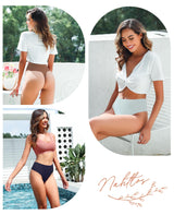 Women's High-Waisted Seamless Thongs 5-Pack Tummy Control No VPL – White XS