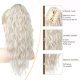Ponytail Hairpiece Extensions Clip-in Synthetic – Platinum Blonde