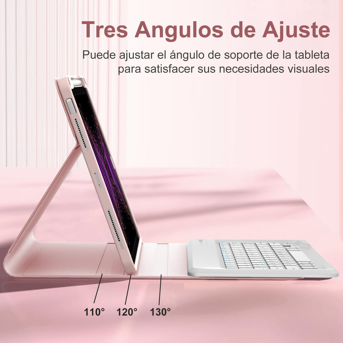 Keyboard Case for iPad Pro 12.9 / Air 13 (M4/M3/M2) – Pink