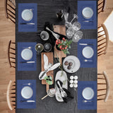 Washable PVC Placemats Set of 6 Heat-Resistant Wipeable 30x45cm - Blue