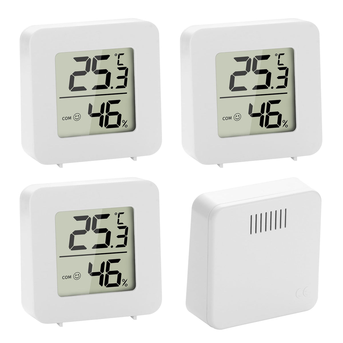 Termometre higrometre digitale de interior cu afișaj LCD, set 4 bucăți