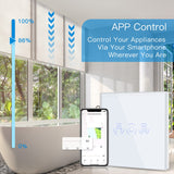 BSEED WiFi Smart Roller Shutter Switch, Remote Control and Timer Function with Smart Life/Tuya APP, Works with Alexa Echo and Google Home, WiFi Blind Switch with Touch Panel White