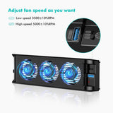 Cooling Accessories for OLD PS5 Version, KIWIHOME PS5 Cooling Fan with LED, Auto Speed Control and USB3.0 Hubs, for PS5 Disc and Digital Edition, Not for PS5 Slim/PS5 Pro (Black)