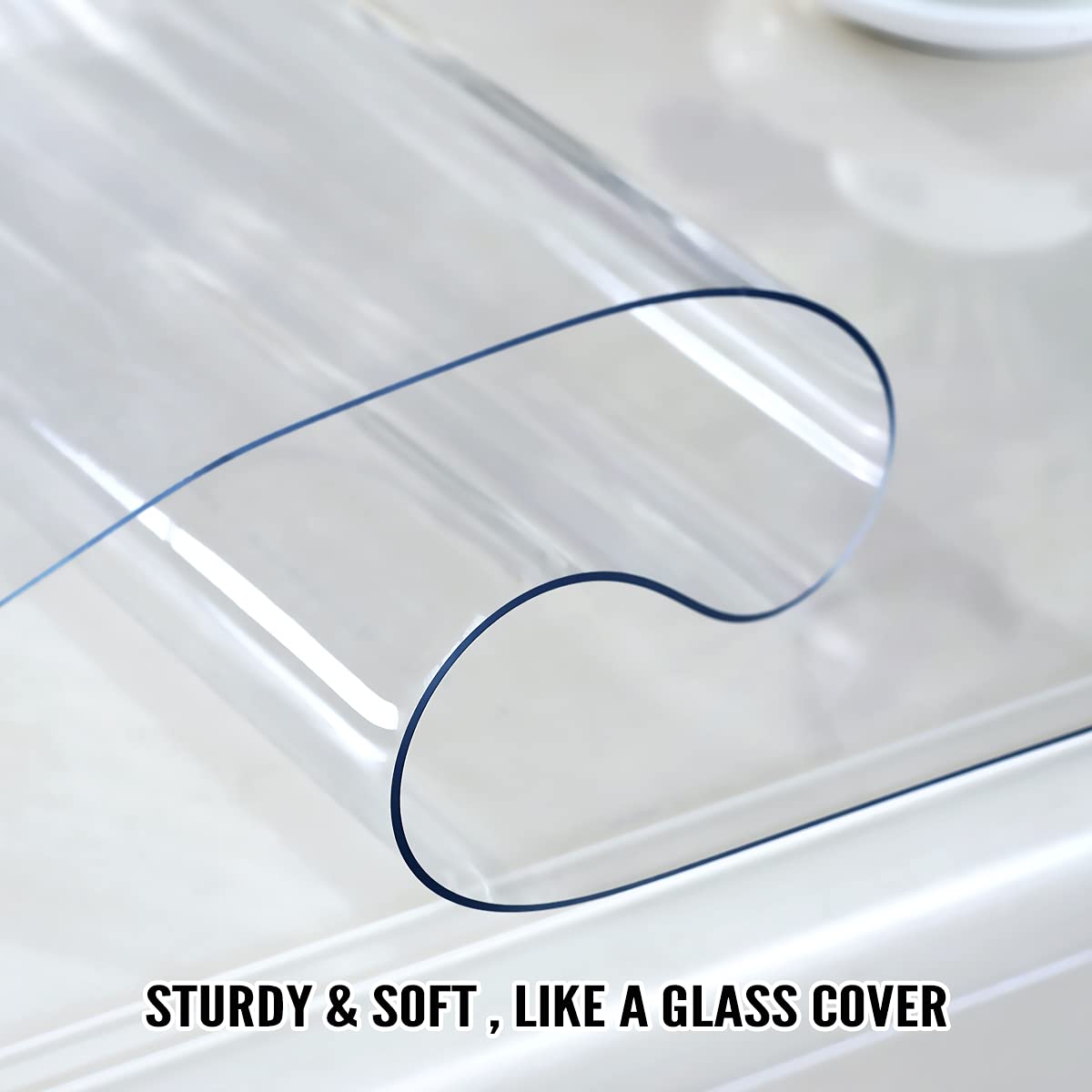Transparent PVC Tablecloth Waterproof Stain-Resistant Protector 40×80cm - Transparent