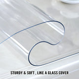 Transparent PVC Tablecloth Waterproof Stain-Resistant Protector 40×80cm - Transparent