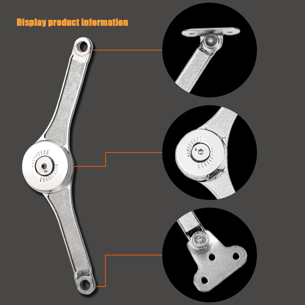 CHRI lid support hinges flap holder flap fitting flap support 2 pieces lid support hinge folding hinge for kitchen door, wardrobe opening angle 75 ° / 90 ° / 110 °