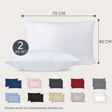Dreamzie Pillowcase 40x70cm - Pack of 2 Oeko Tex Certified Microfiber Zippered Pillowcases - Soft Brushed Pillowcase - White