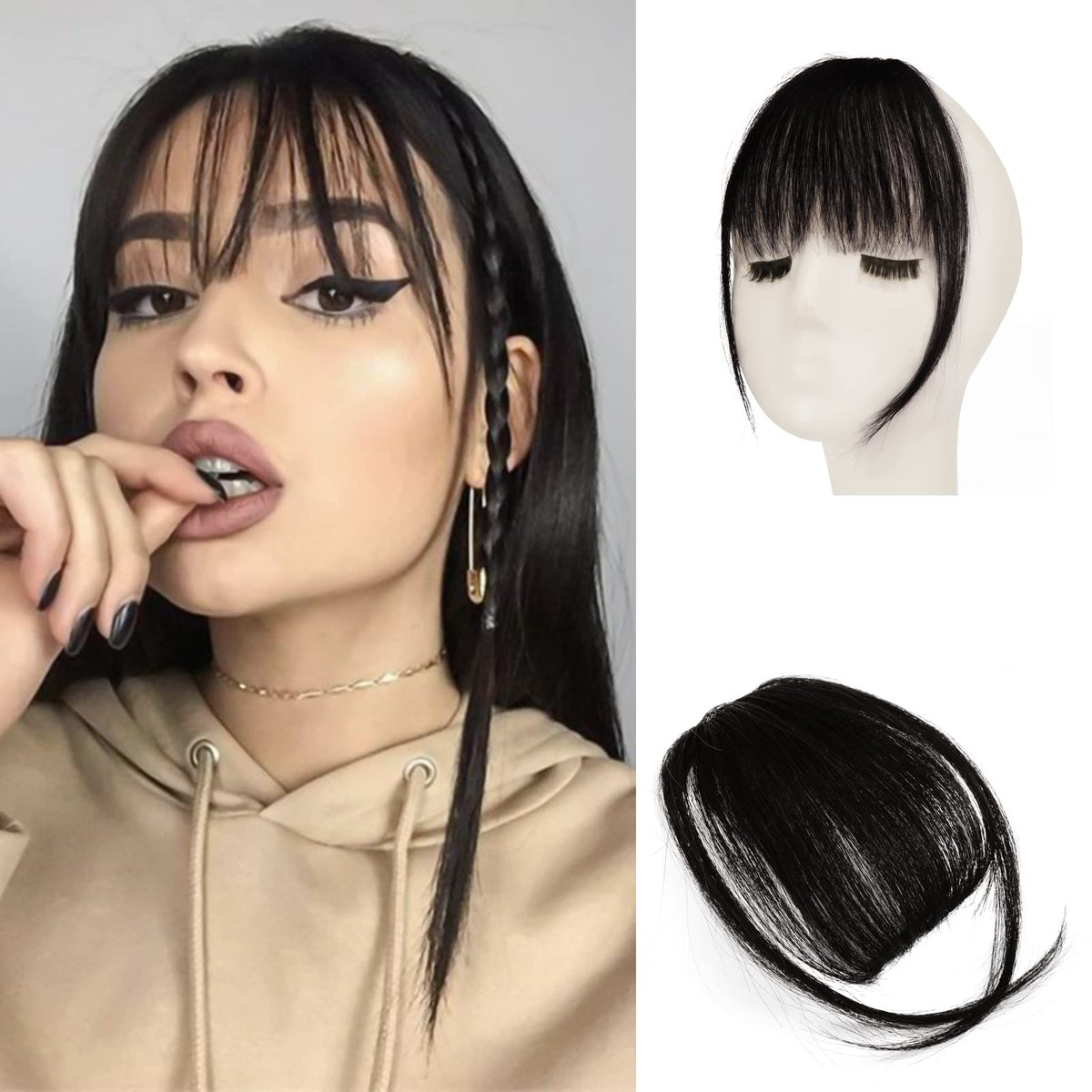 Clip-in Bangs 100% Remy Human Hair Fringe Extensions – Natural Bangs