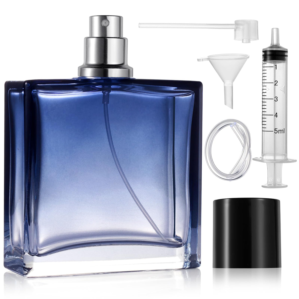 Sticlă goală reîncărcabilă atomizor parfum 100ml din sticlă degradé – Albastru 100ml