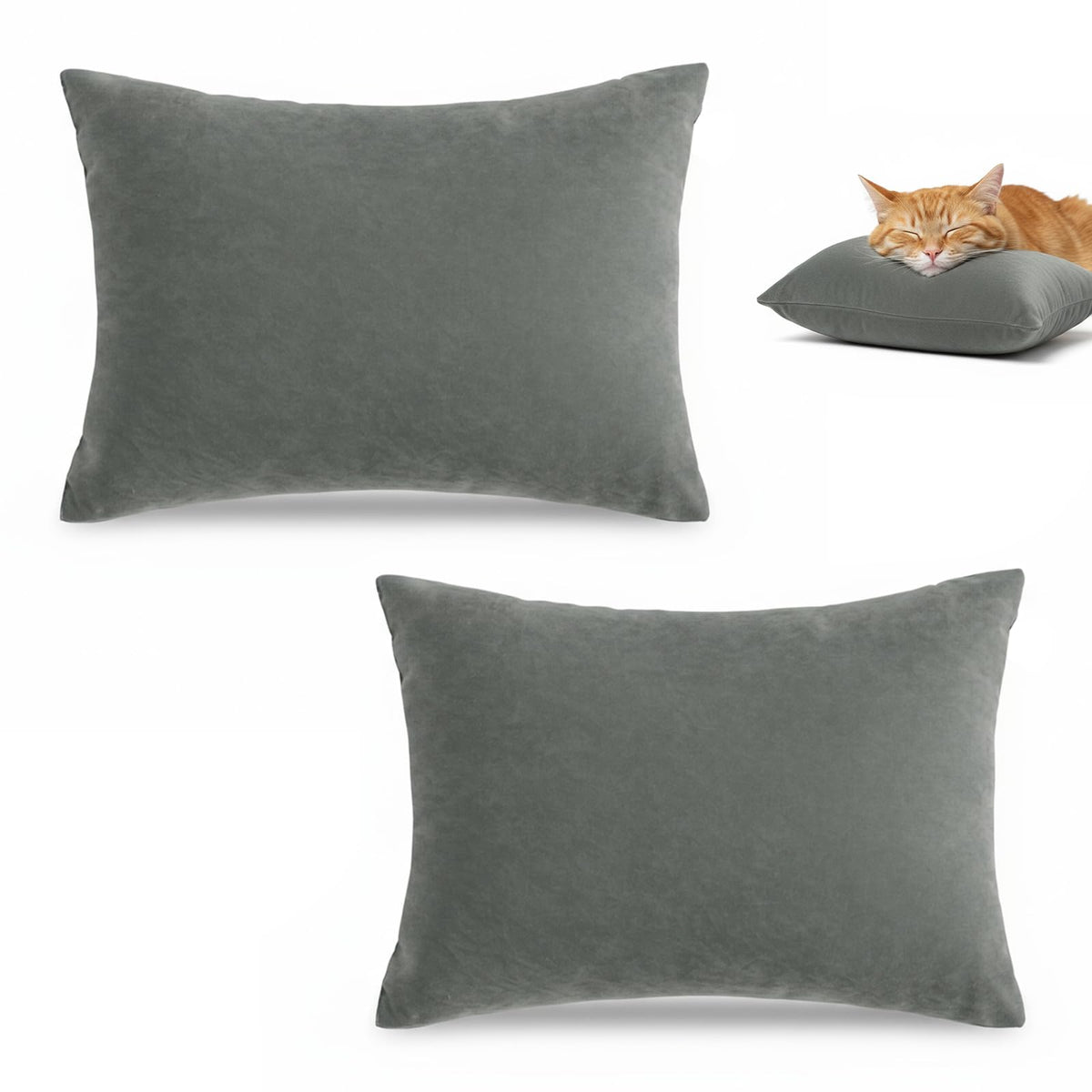 Mini Travel Pillow 2-Pack Small Neck Sleep Pillows – Grey