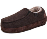 Men's Slippers Cotton Blend Corduroy Non-Slip Indoor/Outdoor – Black/White EU 45