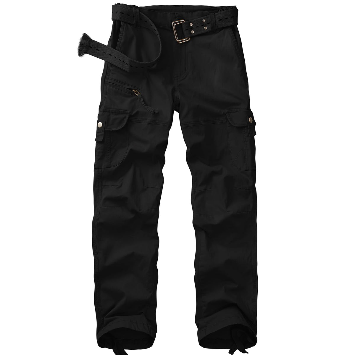 Pantaloni cargo damă din bumbac cu multiple buzunare yeyity stil militar trekking – Negru Mărimea 38