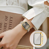 Brățară din inox cu carcasă de protecție pentru Apple Watch 40mm Seria 6/5/4/SE – Starlight/Auriu