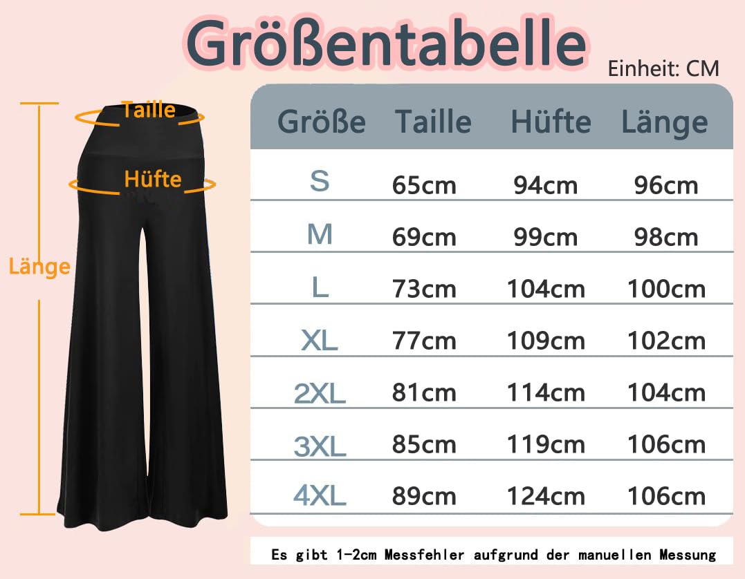 Pantaloni palazzo largi cu talie înaltă damă Cegerne elastici – Gri S