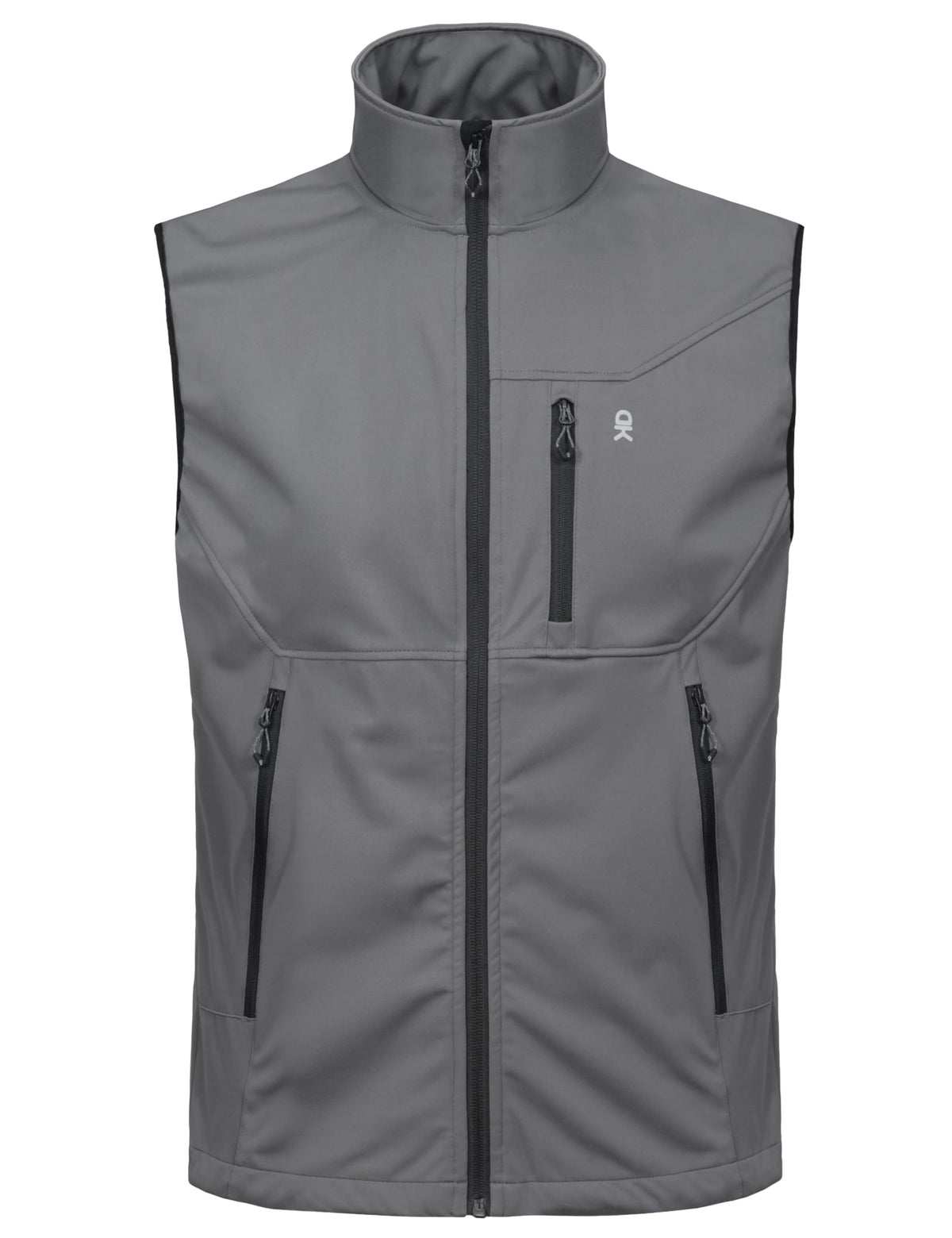 Men's Softshell Vest Windproof Lightweight for Hiking - Grey XXL
