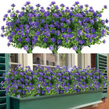 Artificial Eucalyptus Shrubs 8 Bundles UV-Resistant Balcony Plants for Indoor/Outdoor – Purple