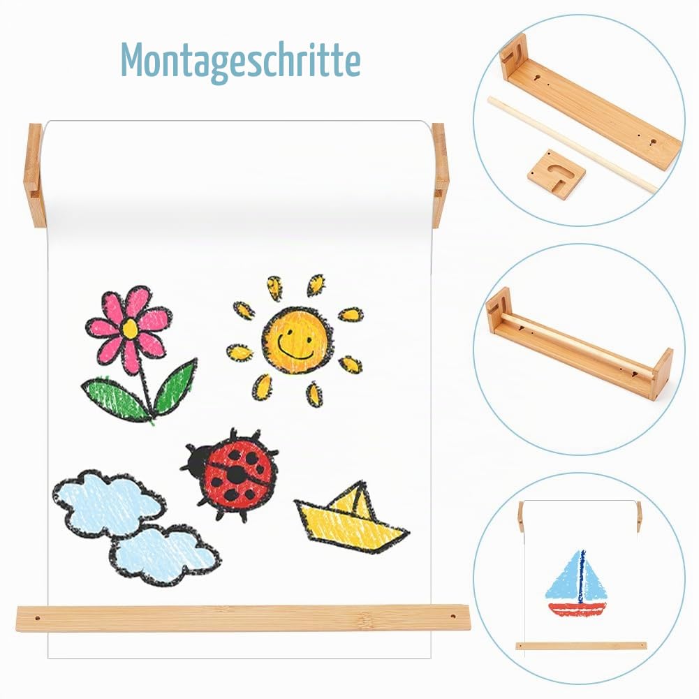 Suport dispenser de perete din lemn pentru rolă de hârtie kraft 30.5 cm