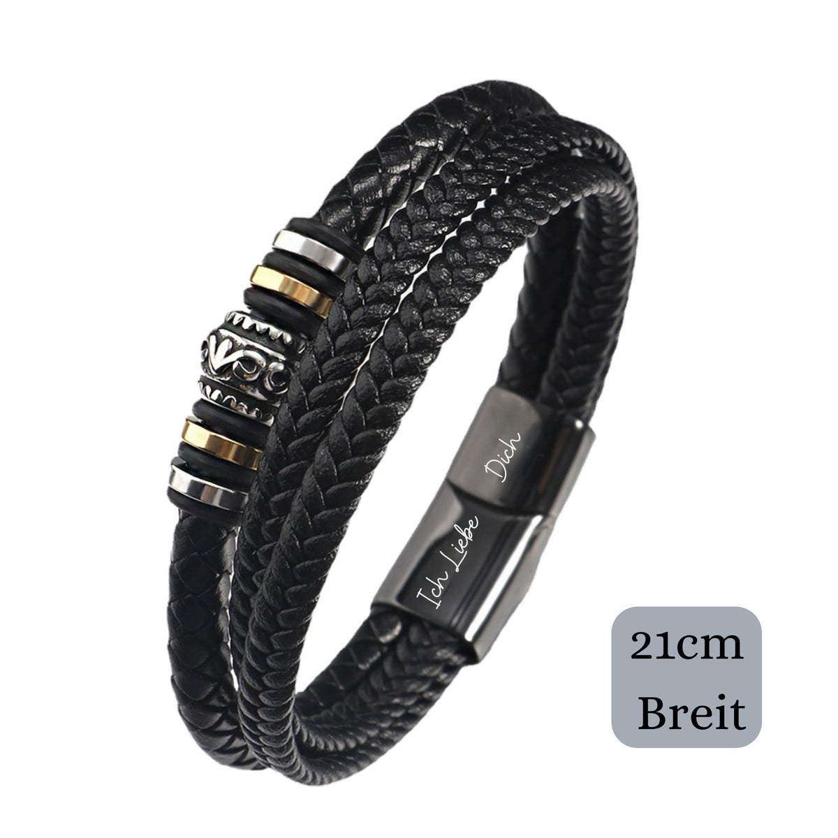Ahnona - Son gift from mom, tiger eye, 18th birthday boy, to my son, case boy, trainee gift, vegan leather, encouraging gift (leather bracelet from mom)