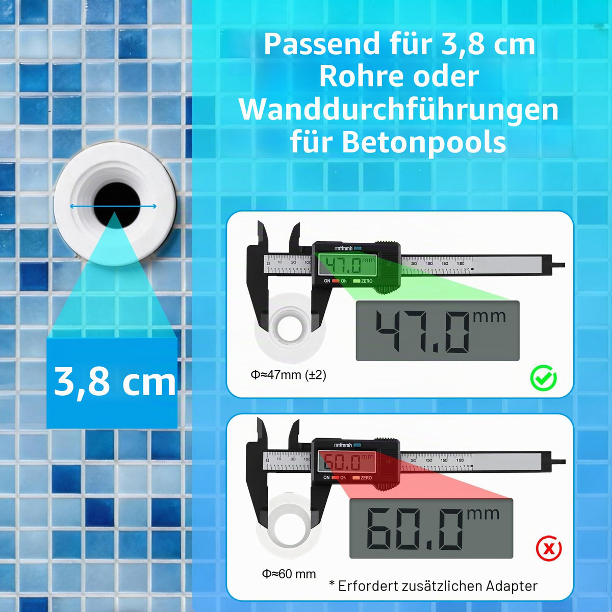 OSREE 12W LED Pool Light 6000K 1200lm Ø190mm 12V AC/DC – White