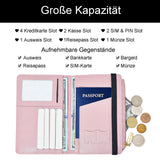 Passport Holder Travel Document Organizer PU Leather with Coin Pocket – Black