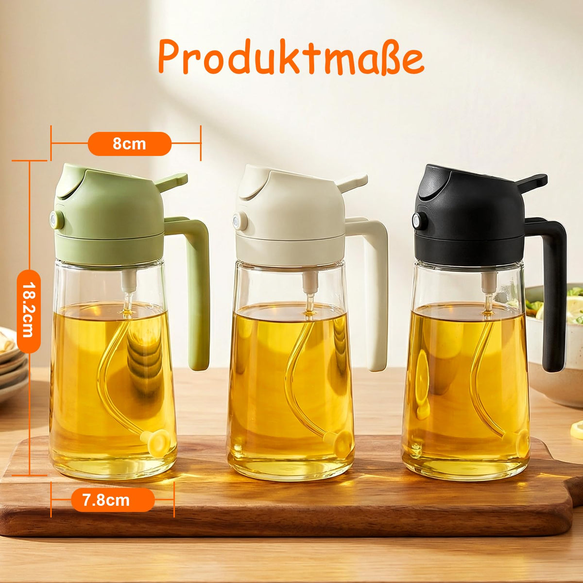 Pulverizator și dozator 2-în-1 pentru ulei de gătit și friteuză 470ml