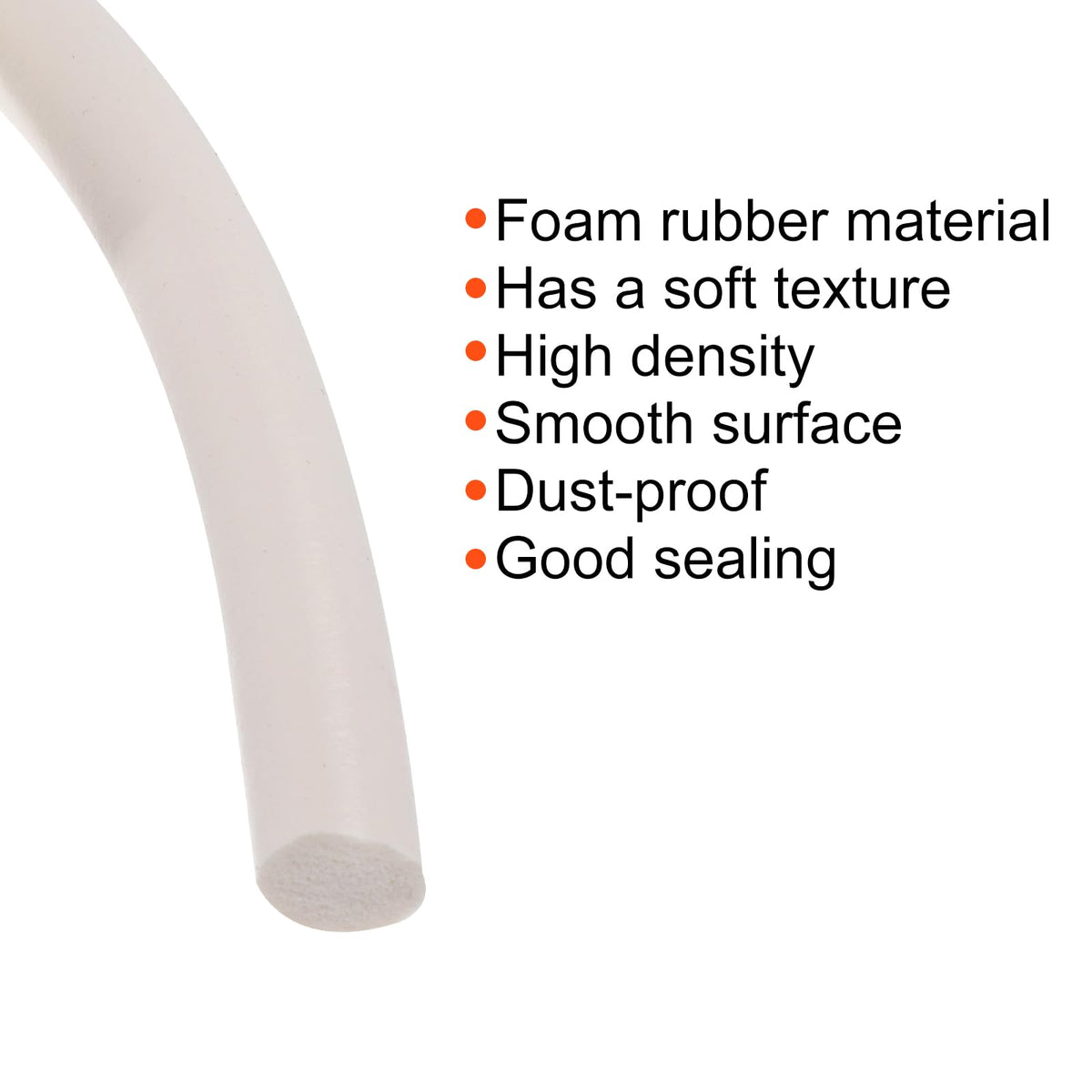 Silicone Foam Sealing Strip Round 10mm Diameter Sponge Rubber – 5m