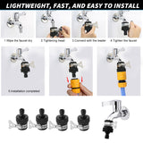 Garden Tap Quick-Connect Adapter for Round Taps 15–24mm Threadless 4-Pack