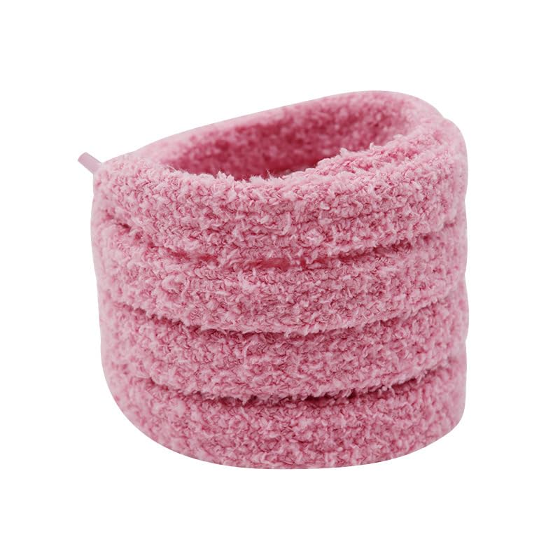 Furry Plush Shoelaces 2 Pairs 1.5cm Wide Flat Replacement for Trainers – Pink