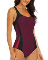 Women’s one-piece tummy control swimsuit with cups U-neck - Size S