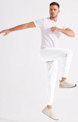 Pantaloni de golf bărbați Libin Stretch Slim Fit cu buzunare – Alb L