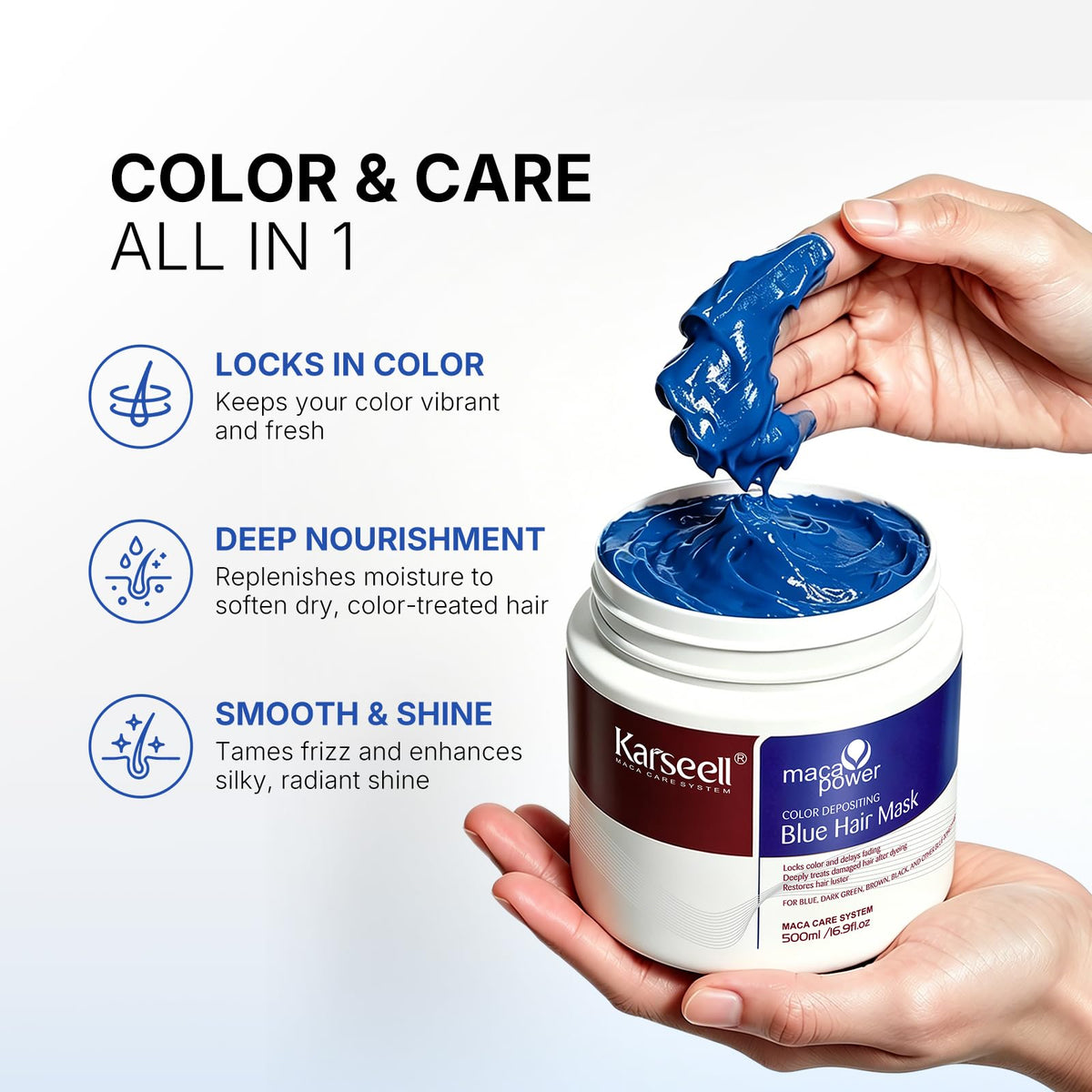 Colour Mask for Blue Dyed Hair Colour Care 500ml – Blue