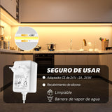 WOBANE 5m 24V COB LED Strip Dimmable with Remote Control CRI 90+ 320 LEDs/M Continuous LED Strip with Plug for Kitchen, Bedroom, Closet, Mirror, TV, Warm White 3000K