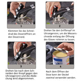 Manual Can Opener Smooth-Edge Stainless Steel Handheld Screw Lid Opener – Black