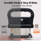 DePango Meat Tenderizer, Steaker for Meat with Robust Stainless Steel 48 Blades for Steak, Chicken, Pork, Beef Brisket, Removable for Cleaning, Dishwasher Safe