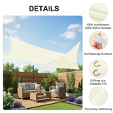 Prelată de umbrire triunghiulară impermeabilă cu protecție solară UV 2.5 x 2.5 x 3.5 m – Crem