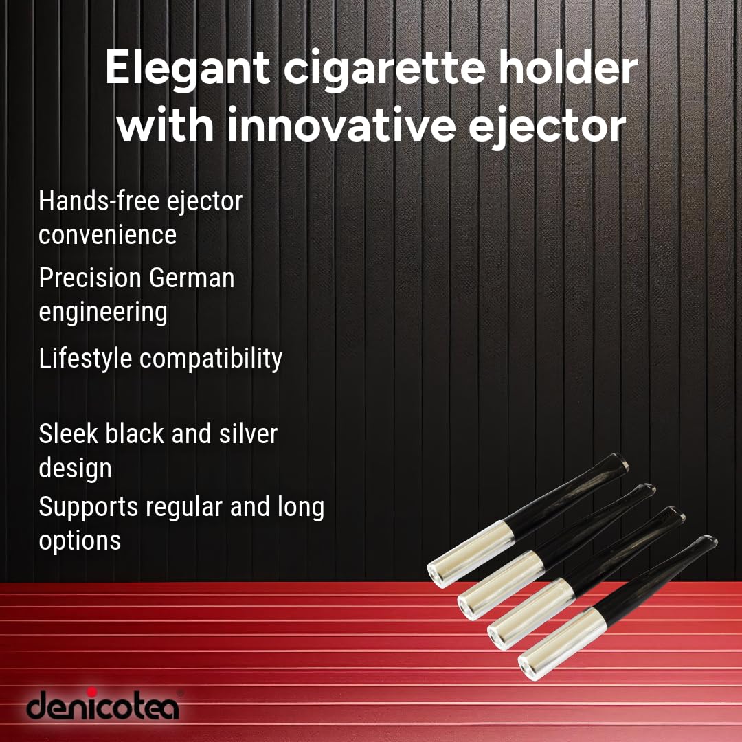 Cigarette Holders with Ejector Pack of 4 – Black & Silver